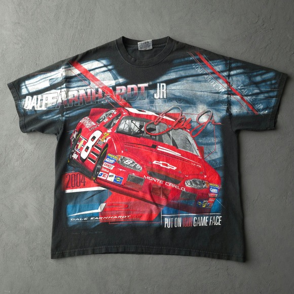 Chase Authentics Other - Vintage 2000s Chase Authentics Dale Earnhardt Jr T-shirt Large Black NASCAR AOP